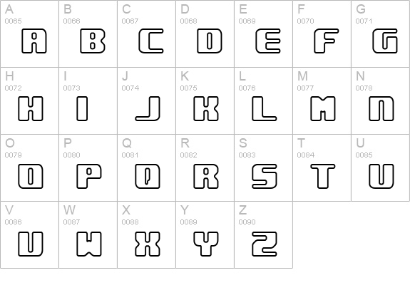 Underwhelmed Outline (BRK) uppercase A-Z preview