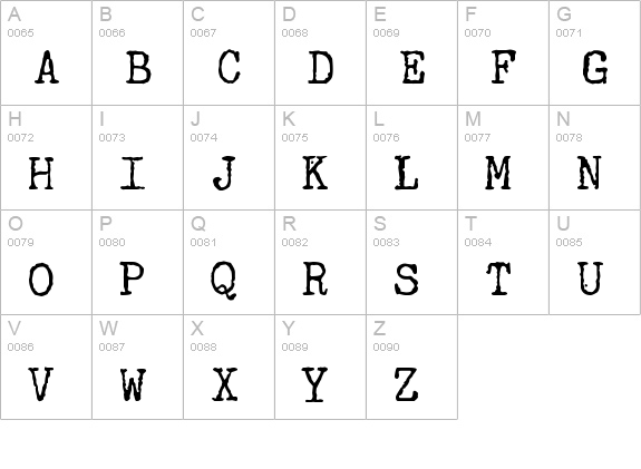 Underwood Champion uppercase A-Z preview