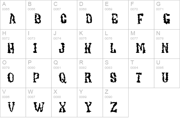 UndieCrust uppercase A-Z preview