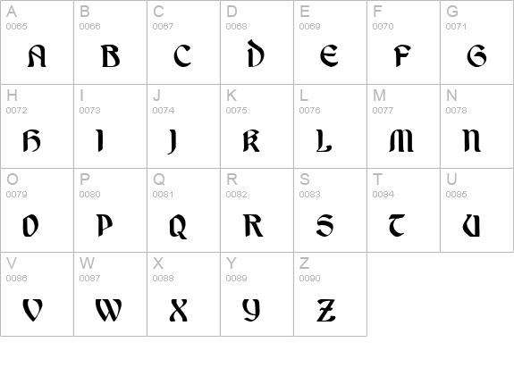 Undineâ„¢ uppercase A-Z preview