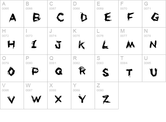Uneasy uppercase A-Z preview
