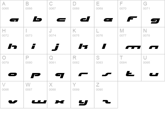 uni-sol expanded italic uppercase A-Z preview