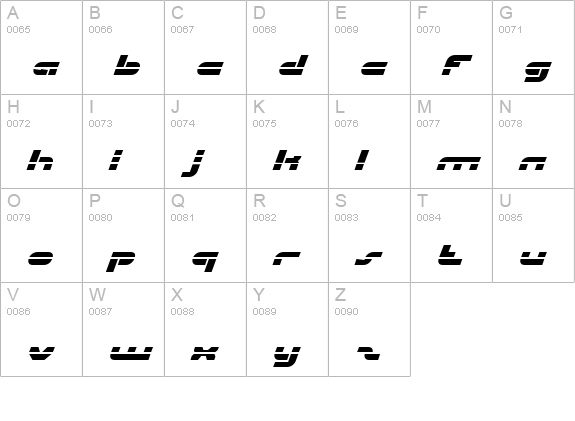 uni-sol laser italic uppercase A-Z preview