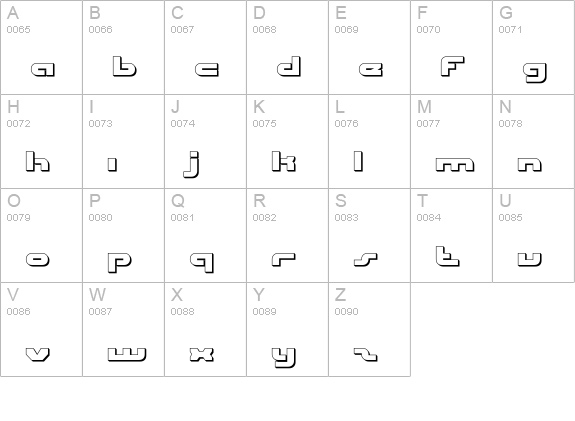 uni-sol outline uppercase A-Z preview