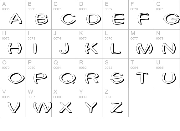 Uni Tortred uppercase A-Z preview