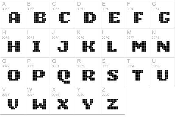 Unibody 8 Black uppercase A-Z preview