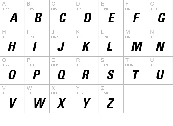 Uniform Bold Italic uppercase A-Z preview
