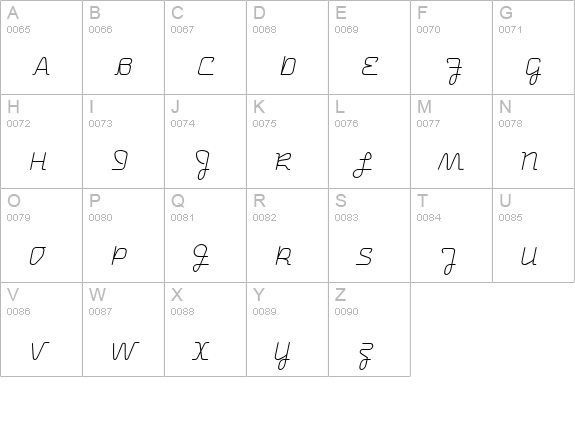 Uniglow-TwentyFiveCursive uppercase A-Z preview