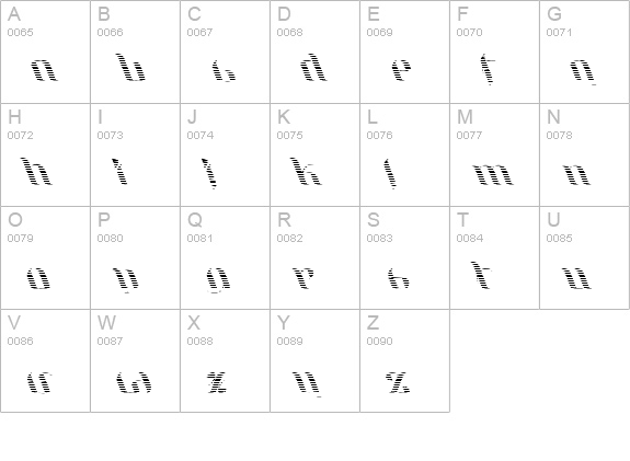UniLeaf Italic uppercase A-Z preview