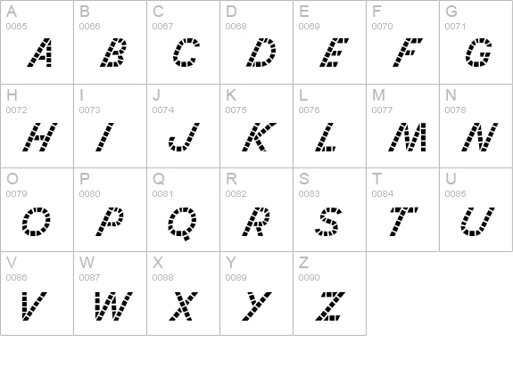 UnionSquareRightSlant uppercase A-Z preview