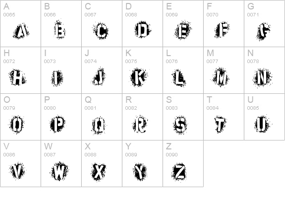 uniquely Sprayed uppercase A-Z preview
