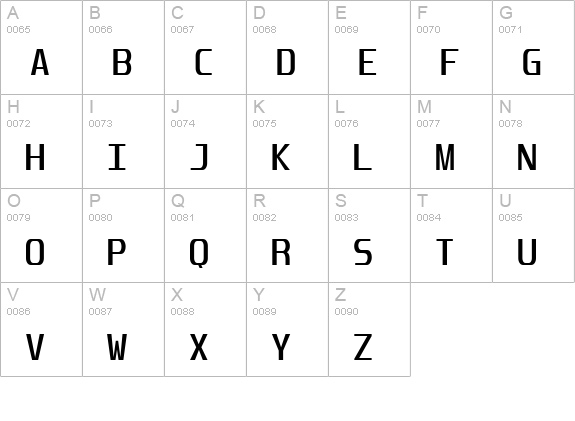 Unispace uppercase A-Z preview