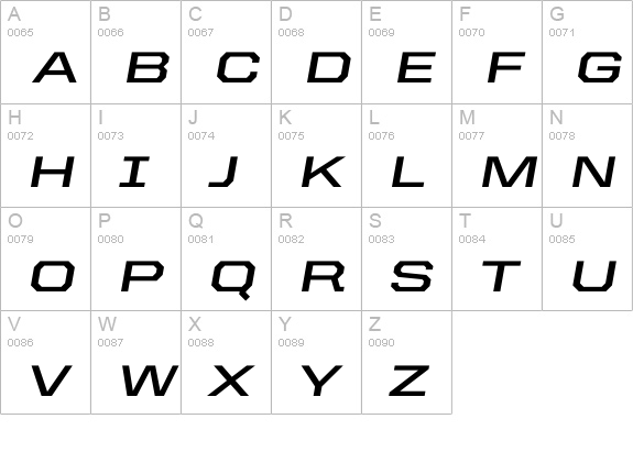 United Italic Ext Bold uppercase A-Z preview