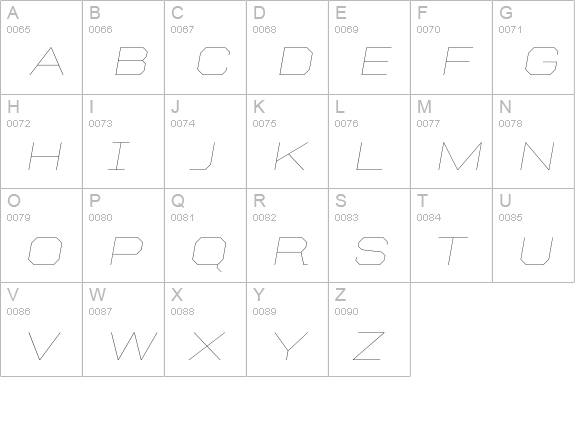 United Italic Ext Thin uppercase A-Z preview