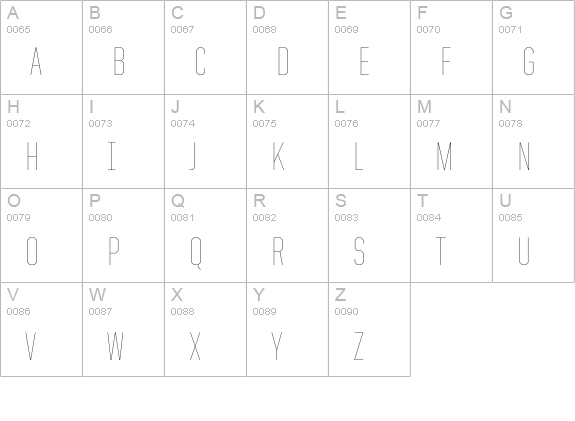United Sans Cond Thin uppercase A-Z preview