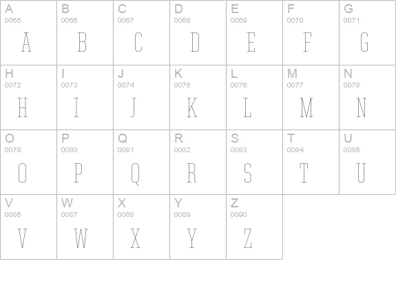 United Serif Cond Thin uppercase A-Z preview