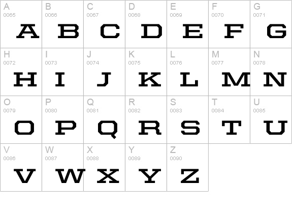 United Serif Ext Bold uppercase A-Z preview
