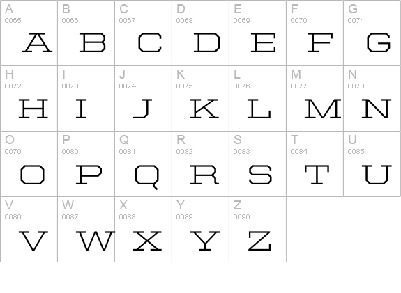 United Serif Ext Light uppercase A-Z preview