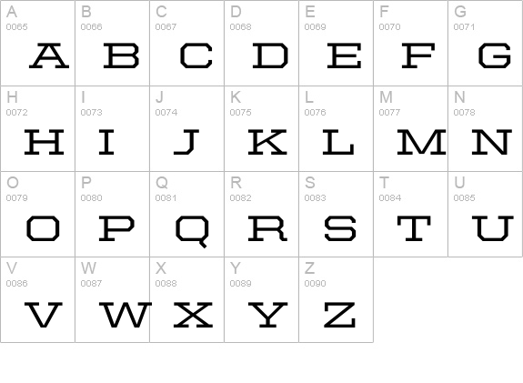 United Serif Ext Medium uppercase A-Z preview