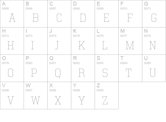 United Serif Reg Thin uppercase A-Z preview