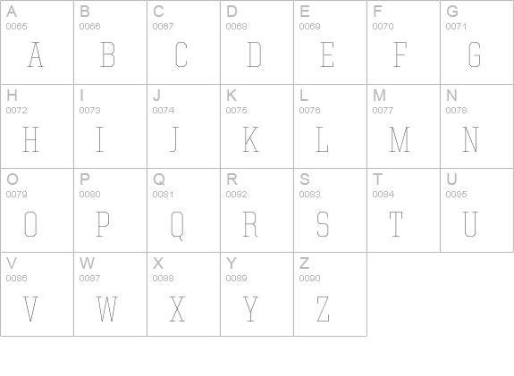 United Serif SemiCond Thin uppercase A-Z preview