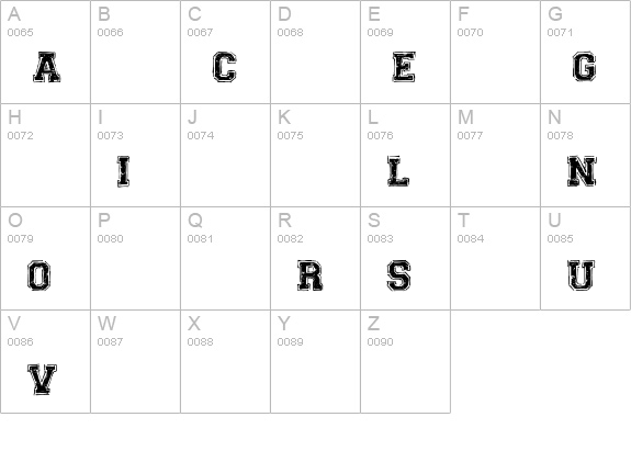 UNIVERSAL-COLLEGE uppercase A-Z preview