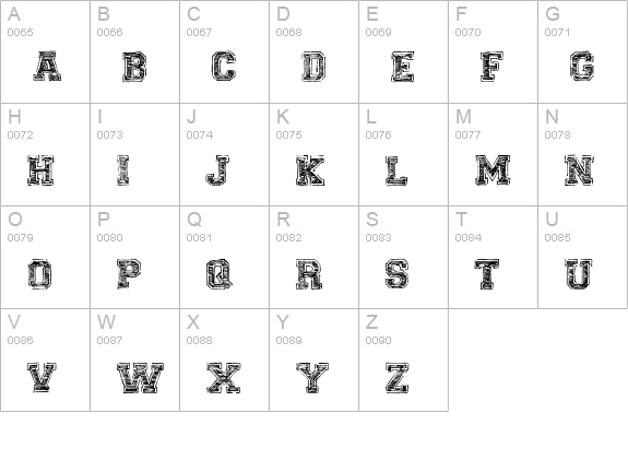 UNIVERSAL-COLLEGE-draft uppercase A-Z preview