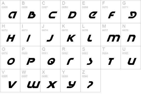 Universal Jack Bold Italic uppercase A-Z preview