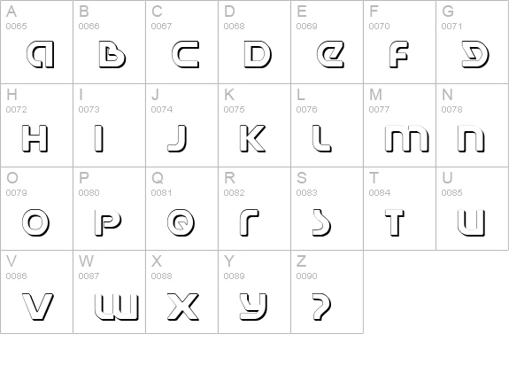 Universal Jack Shadow uppercase A-Z preview
