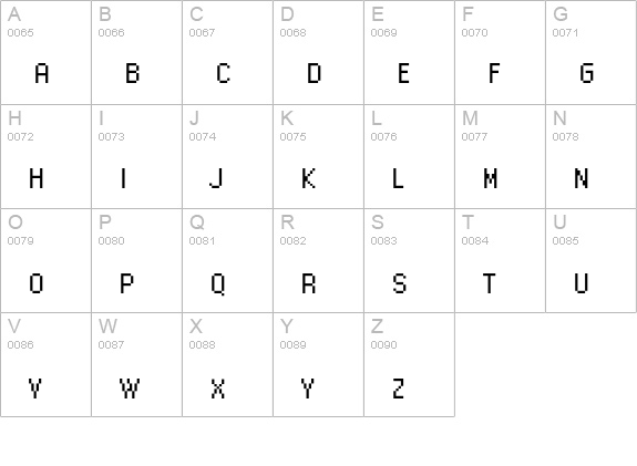 UniversalEight uppercase A-Z preview