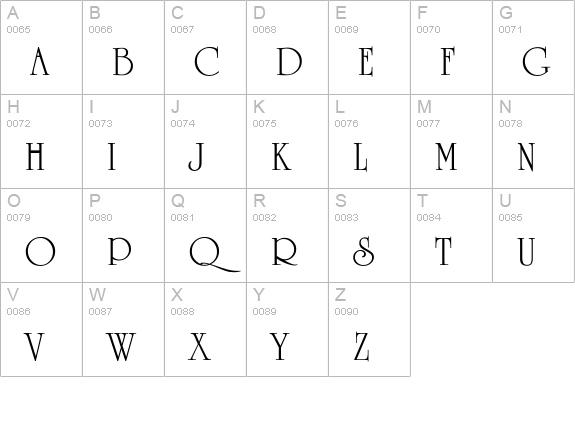 University uppercase A-Z preview