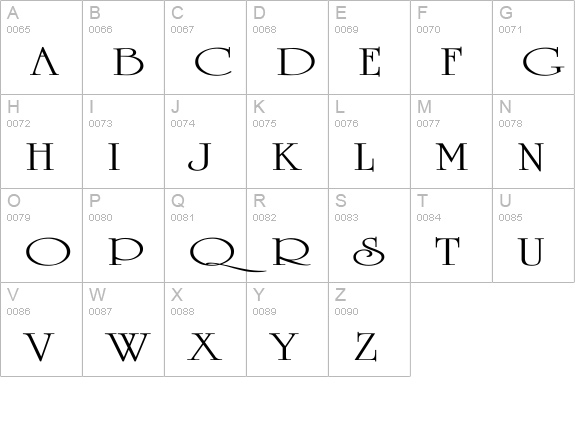 University Ex uppercase A-Z preview