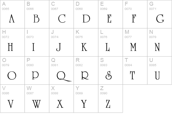 University-Roman-Normal uppercase A-Z preview