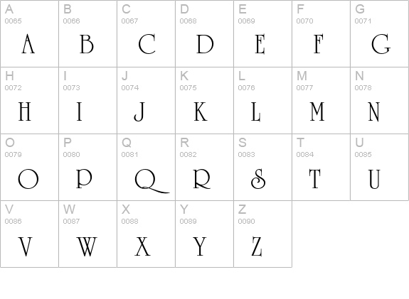 University Std Roman uppercase A-Z preview