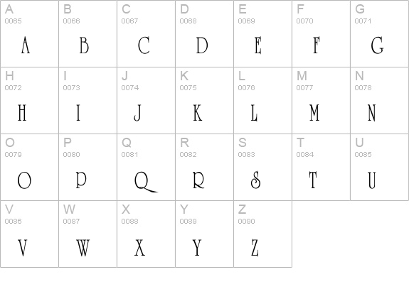 University-Thin Cn uppercase A-Z preview