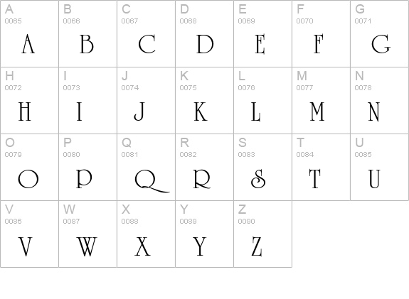UniversityCyr-Roman uppercase A-Z preview