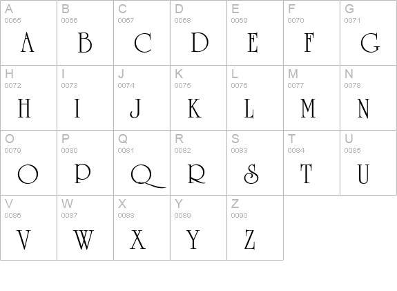 UniversityEF-Roman uppercase A-Z preview