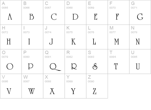 UniversityRoman-Thin uppercase A-Z preview