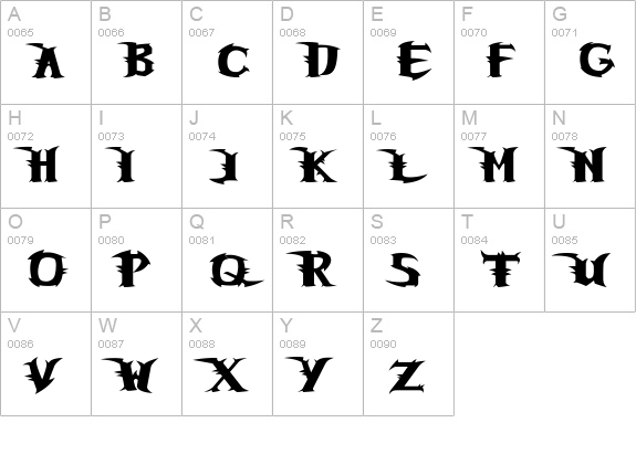 Unreal Tournament uppercase A-Z preview