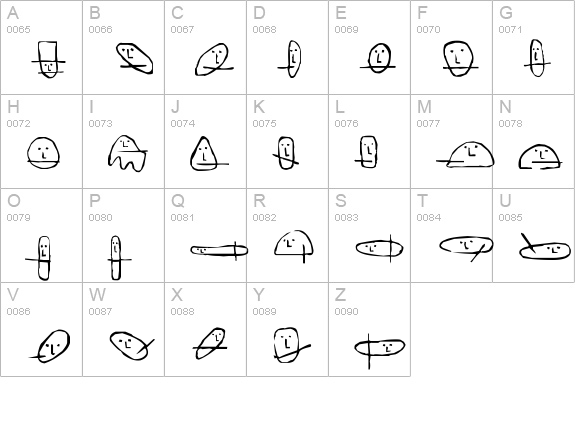 Unusual Suspects (Square Eyes) uppercase A-Z preview