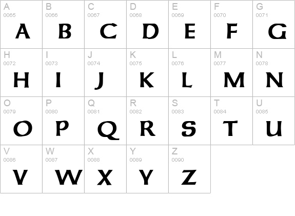Unziale-Regular uppercase A-Z preview