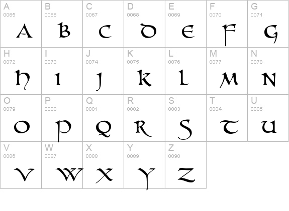 UnZialish uppercase A-Z preview