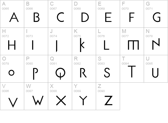 UnzialisSans uppercase A-Z preview