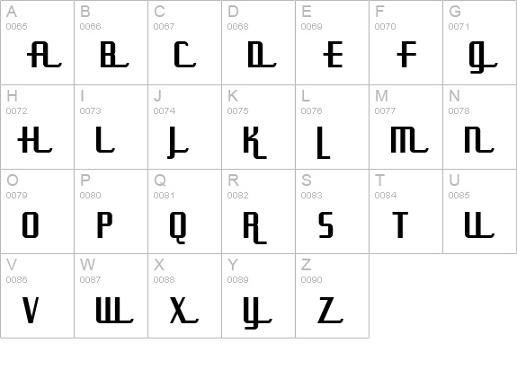 Uppen Arms NF uppercase A-Z preview