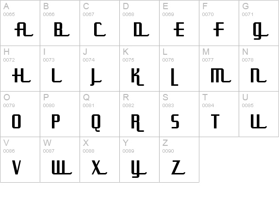UppenArmsNF Medium uppercase A-Z preview