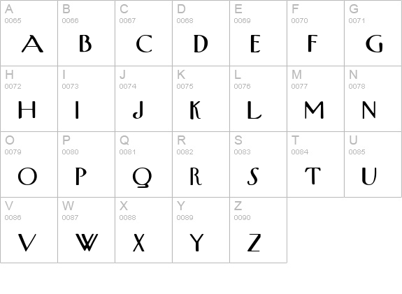 UpperWestSide Regular uppercase A-Z preview