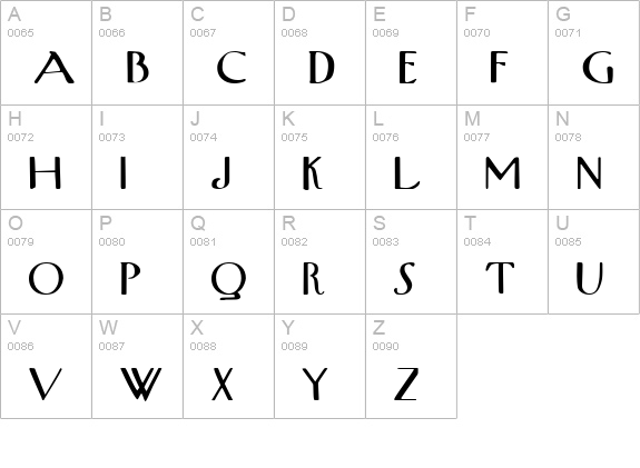 UppWe Regular uppercase A-Z preview