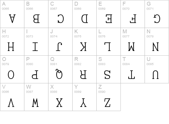 UpsideDown uppercase A-Z preview