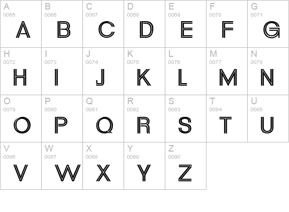 Uptight uppercase A-Z preview