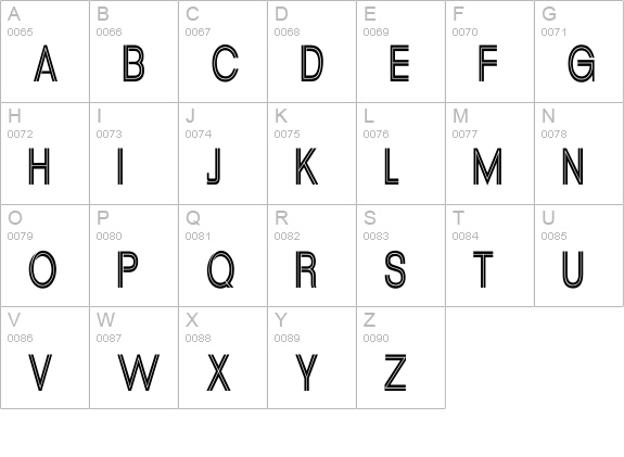 Uptight Cn uppercase A-Z preview